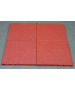 Mattonella da esterno antishock rossa, 400x400x25 mm